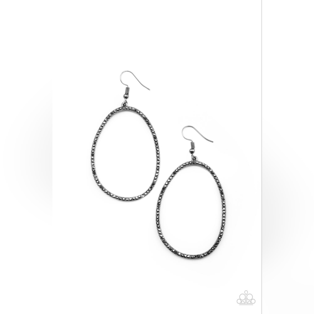 Oval Ruled Earrings - Picture 2 of 2